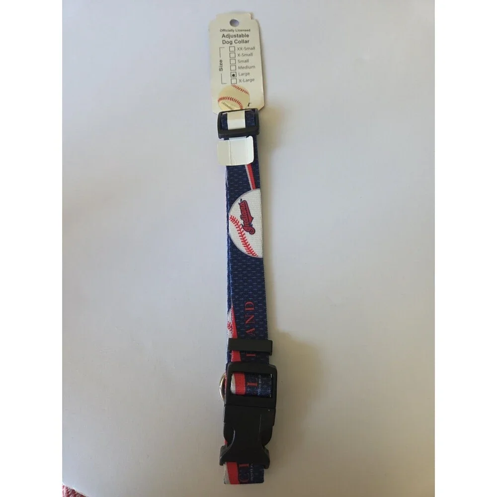 Cleveland Indians Large Dog Collar Adjustable Guardians MLB Baseball Pet Logo
